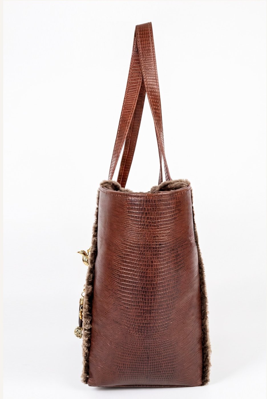 Cartera Veneto Sheepskin panel snakeskin